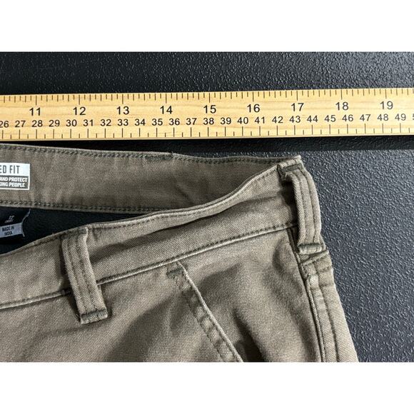 Carhartt Women’s Fleece Lined Relaxed Fit Work Pants 34x28 Brown - Picture 5 of 14